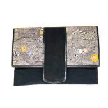 VINTAGE BALDININI CLUTCH 35 by 24,5 by 3cm Satin printed canvas clutch bag with internal zipper.