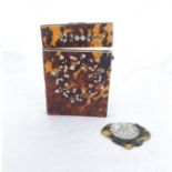 A VICTORIAN TORTOISESHELL AND MOTHER-OF-PEARL INLAID CARD CASE NOT SUITABLE FOR EXPORTRectangular,
