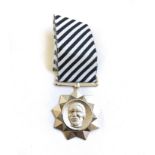 A SILVER MANDELA FUNERAL MEDAL Full size, complete with ribbon, COA on reverse