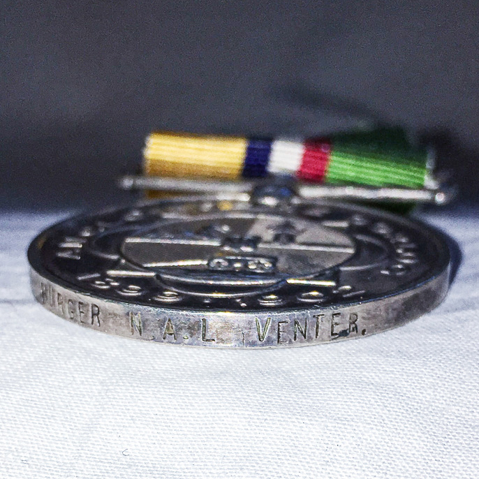 AN ANGLO BOER OORLOGS MEDALJE (ABO) BOER WAR Inscribed to Burger N A L Venter, Potchefstroom - Image 3 of 3