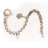 A STERLING SILVER BELCHER BRACELET 19cm in length with a Signoretti-style clasp with two 2 charms