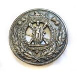 AN ANGLO BOER WAR BLACK WATCH PIPER'S PLAID BROOCH With pin intact, rough cast brooch, 1881-1910