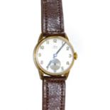 A GENTLEMAN'S AVIVA WRISTWATCH, CIRCA 1960 manual, model no 1824 the 25mm circular rolled gold watch