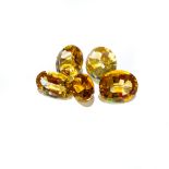 A PARCEL OF 22,3CT CITRINES Five oval matching faceted citrines