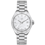 A LADY’S STAINLESS STEEL AND MOTHER-OF-PEARL WRISTWATCH, TAG HEUER FORMULA 1 Reference no. WBJ1319.