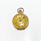 A 14CT GOLD POCKET WATCH The circular white 60mm dial with Roman numerals, reference no 1820418,