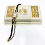 A LADY'S HAMILTON WRISTWATCH, CIRCA 1930 manual, the 18mm rectangular hallmarked 10ct gold filled