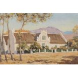 Edward Roworth (South African 1880-1964) CAPE DUTCH HOUSE signed oil on board 29,5 by 43,5cm
