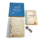 A SAAF PILOT'S LOG BOOKS AND BADGE SET SAAF named Pilot set of 3 log books for a 40 Squadron pilot