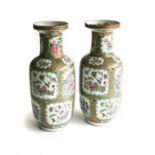 A PAIR OF CHINESE FAMILLE ROSE ‘MANDARIN PATTERN’ VASES, QING DYNASTY, LATE 19 CENTURY Each