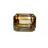 A 42CT CITRINE A faceted emerald-cut citrine