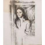 Armando Baldinelli (South African 1908-2002) WOMAN IN DOORWAY signed and dated 1978 pencil on