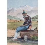 Enslin Vorster (South African 1934-) HERDER signed watercolour on paper 35 by 24cm