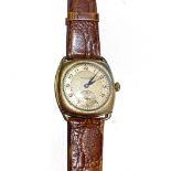 A GENTLEMAN'S UNION SPECIAL WRISTWATCH, CIRCA 1950 manual, the 28mm circular 9ct gold watch case