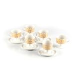 A ROSENTHAL STUDIO LINE 'KARAT GOLD' PATTERN PART ESPRESSO SET BY TAPIA WIRKKALA White and gold