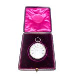 A SILVER KAY'S POCKET WATCH The circular white dial with Roman numerals, inner dial at 6 o'clock,