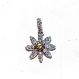 A DIAMOND PENDANT claw set to the centre with a round brilliant cut diamond weighing approximately