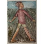 Lippy (Israel-Isaac) Lipshitz (South African 1903-1980) BOY WALKING monotype, signed and