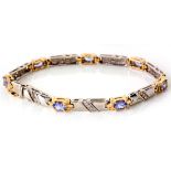 A TANZANITE AND DIAMOND BRACELET