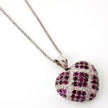 A DIAMOND AND RUBY PENDANT