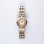 A LADY'S GOLD AND STAINLESS STEEL WRISTWATCH, CARTIER PANTHERE