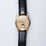 A GENTLEMAN'S 18CT GOLD WRISTWATCH, MOVADO