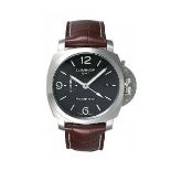 A GENTLEMAN’S STAINLESS STEEL WRISTWATCH, PANERAI LUMINOR GMT