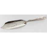 A GEORGE III SILVER FISH SLICE, MAKER'S MARK RUBBED, LONDON, 1801