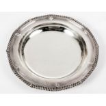 A WILLIAM IV SILVER ALMS DISH, WILLIAM BATEMAN II, LONDON, 1833