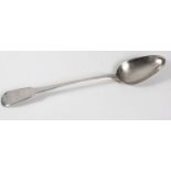 A GEORGE III SILVER FIDDLE-PATTERN BASTING SPOON, WILIAM ELEY, WILLIAM FEARN AND WILLIAM CHAWNER