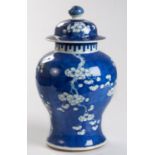 A CHINESE BLUE AND WHITE ‘HAWTHORN’ JAR AND COVER, QING DYNASTY, 19TH CENTURY