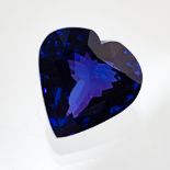 AN UNMOUNTED HEART-SHAPED MIXED-CUT TANZANITE