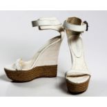 A PAIR OF BURBERRY ESPADRILLE WEDGES