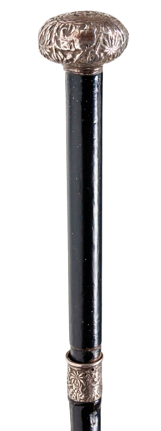 AN EBONISED AND SILVER-MOUNTED SWORD STICK - Image 2 of 2