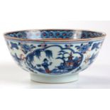 A CHINESE BLUE AND WHITE ‘CLOBBERED’ BOWL, QING DYNASTY, EARLY 19TH CENTURY