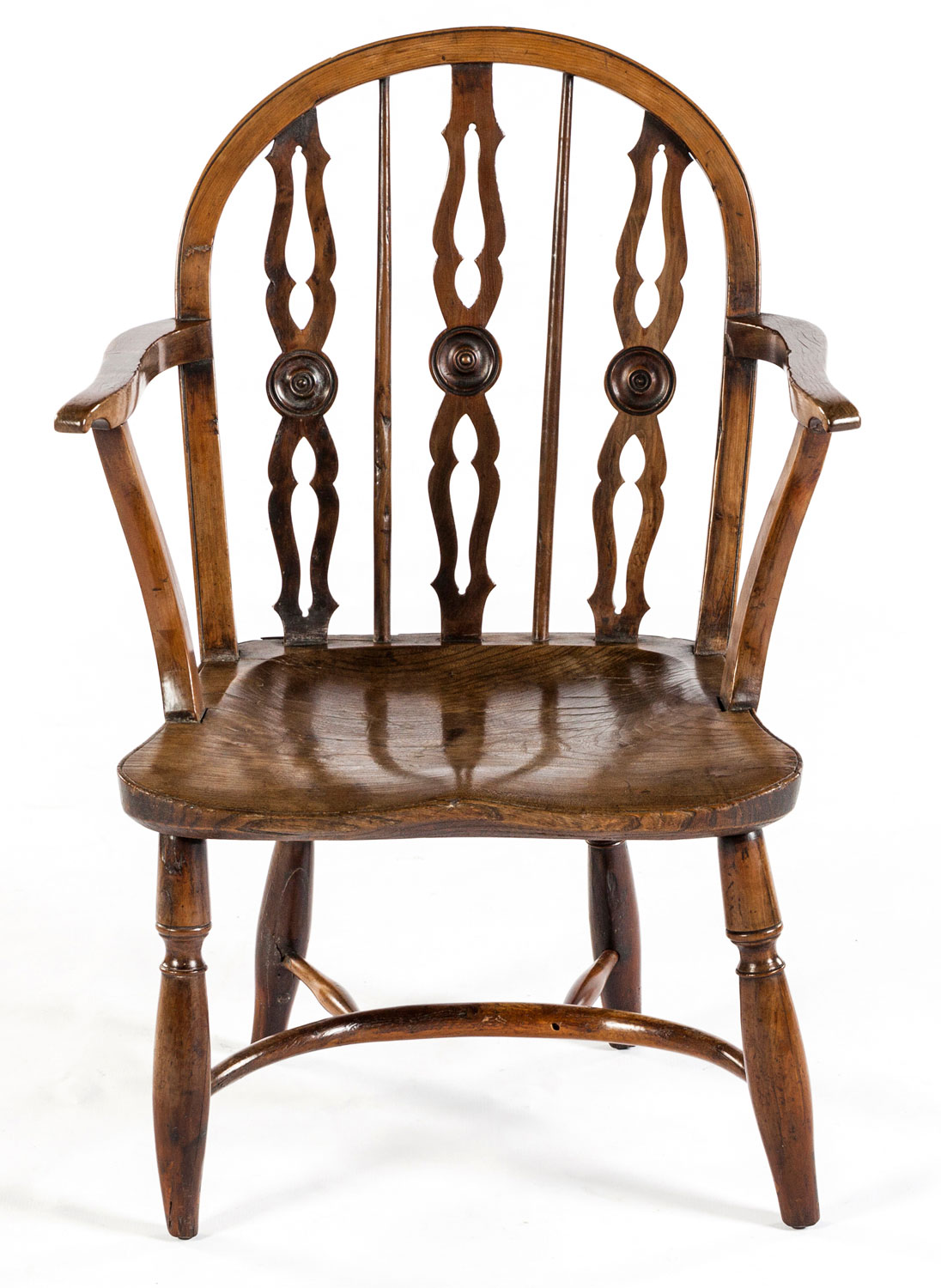 AN ELM AND YEW WINDSOR CHAIR - Bild 2 aus 2