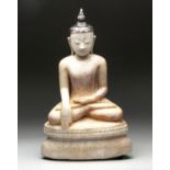 A FINE BURMESE ALABASTER FIGURE OF THE BUDDHA, SHAN PERIOD, 18TH/19TH CENTURY