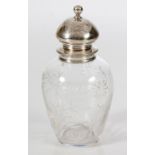 A DUTCH GLASS AND SILVER-MOUNTED BOTTLE, 19TH CENTURY