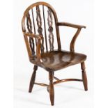 AN ELM AND YEW WINDSOR CHAIR