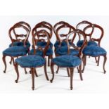 A SET OF TEN MAHOGANY DINING CHAIRS