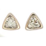 A PAIR OF DIAMOND EAR STUDS