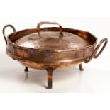 A COPPER TART PAN AND COVER, 19TH CENTURY