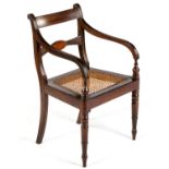 A CAPE STINKWOOD REGENCY ARMCHAIR