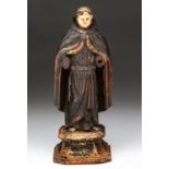 A PORTUGUESE POLYCHROME FIGURE OF SAINT ANTHONY OF PADUA, 19TH CENTURY