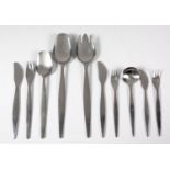 A SET OF FOCUS STAINLESS STEEL CUTLERY, DESIGNED BY FOLKE ARSTROM FOR GENSE, SWEDEN