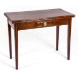 A GEORGE III MAHOGANY TEA TABLE