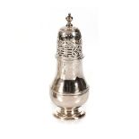 A QUEEN ANNE SILVER SUGAR CASTER, MAKER'S MARK INDISTINCT, LONDON, 1713