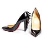 A PAIR OF CHRISTIAN LOUBOUTIN ELECTRO-PUMP SPIKED STILETTO'S