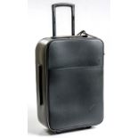 A LOUIS VUITTON BLACK TAIGA LEATHER PEGASE 45 SUITCASE