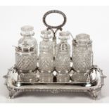 A GEORGE III SILVER CRUET SET, SAMUEL HENNELL, LONDON, 1812